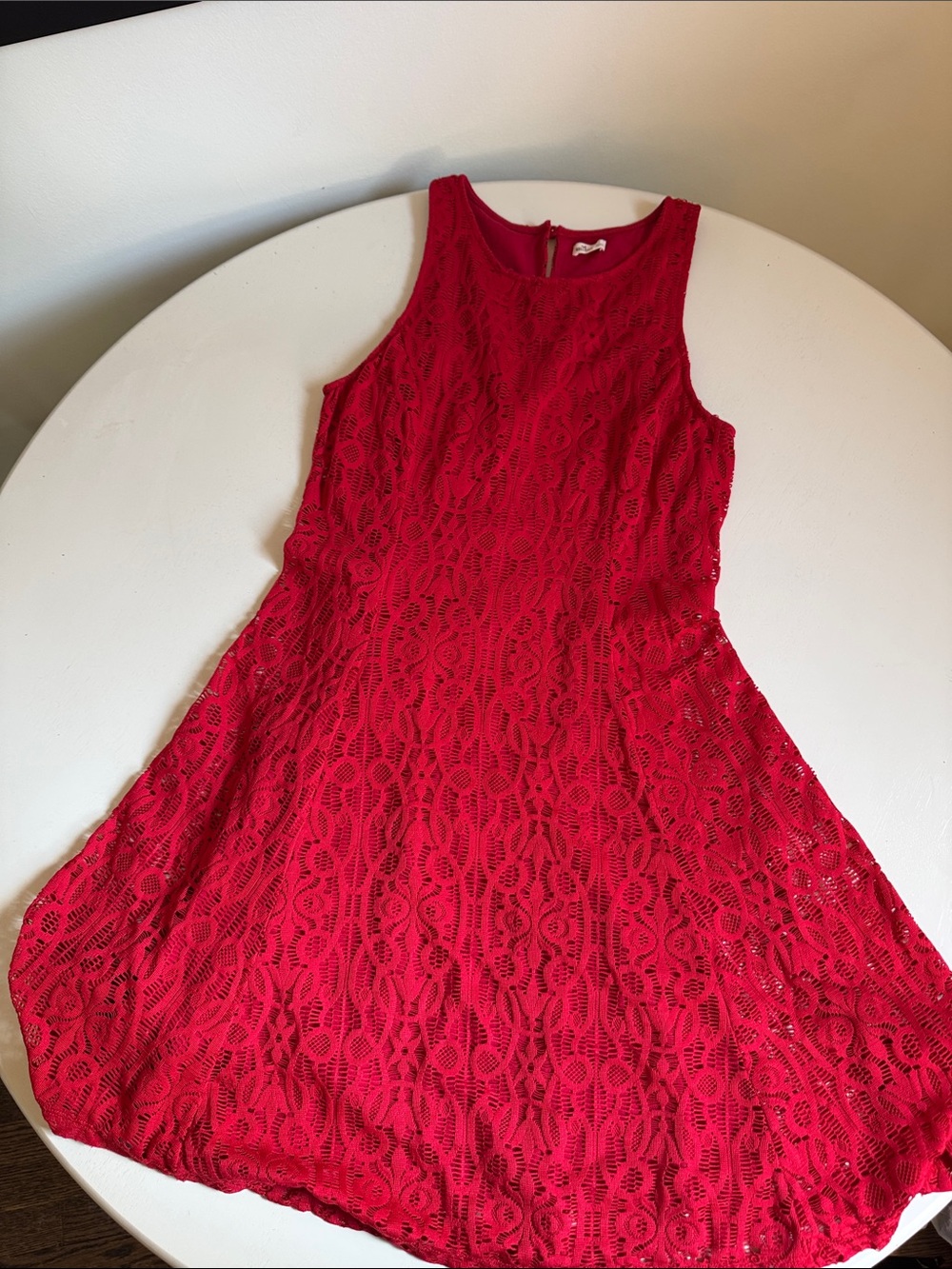Hollister Red Lace Fit-and-Flare Dress